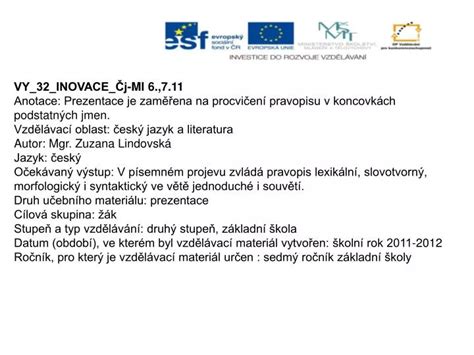 Ppt Vy 32 Inovace Čj Ml 6 7 11 Powerpoint Presentation Free Download Id 5021931