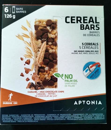 Cereal Bar Aptonia Caramel Milk Chocolate Chips Kalorie KJ A