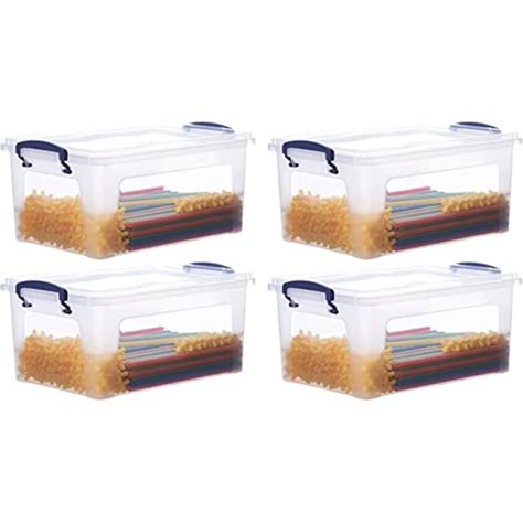 Superio Clear Plastic Storage Bins With Lids 1 25 Quart 6 Pack