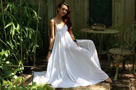 Grecian Goddess Bridal Nightgown Wedding Lingerie White Nylon Etsy