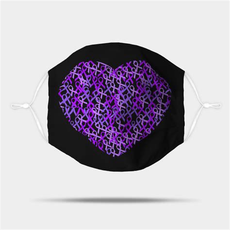 Vitiligo Purple Ribbon Heart Vitiligo Mask Teepublic