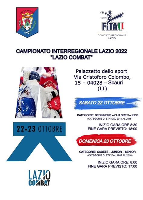 Taekwondo “lazio Combat” A Scauri Presso Il Palazzetto Dello Sport