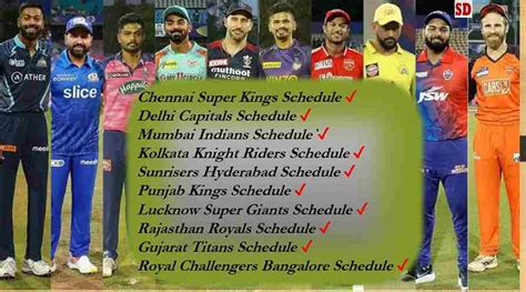 TATA IPL 2023 Schedule: IPL 2023 All Teams Schedule, Venues, Teams ...