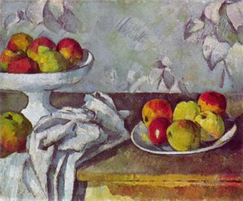 Still Life With Apples And Fruit Bowl Paul Cezanne Painting In Oil For Sale