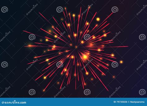 Glowing Collection Firework Stock Illustration Illustration Of