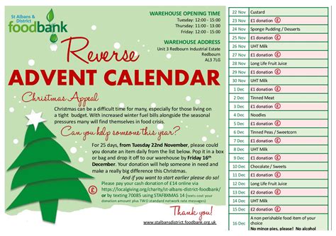 Heres Our Reverse Advent Calendar For 2022 St Albans And District