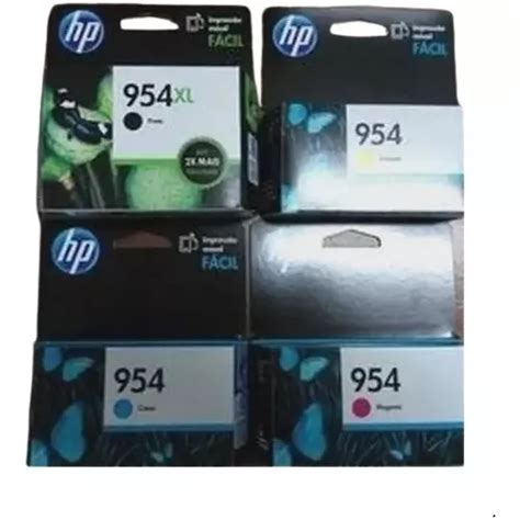 Kit 4 Cartuchos Hp Originais 954xl Preto 954 Color Lacrados