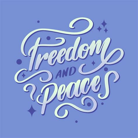 Letras De Libertad Y Paz Vector Premium