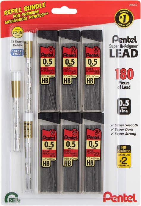 Pentel Eraser And Lead Refill Pack For Mechanical Pencils