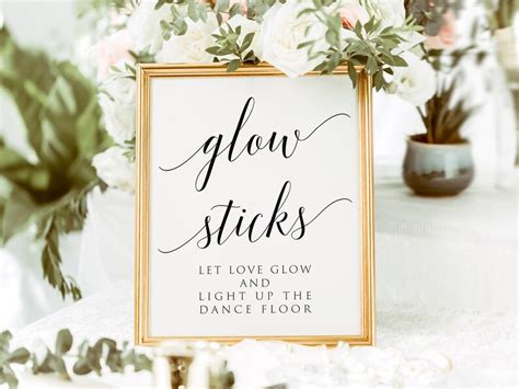 Glow Sticks Wedding Sign Glow Sticks Sign Glow Sticks Etsy