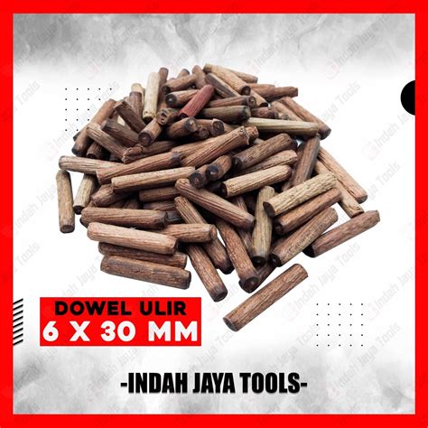 Jual Dowel Kayu Ulir X Mm Pcs Pen Sambungan Stik Kayu Bulat