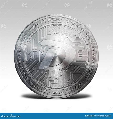 Moneda De Plata Del Digibyte Aislada En La Representaci N Blanca Del