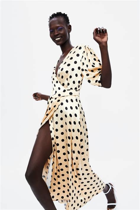 Zara Polka Dot Wrap Dress How To Wear A Wrap Dress Over Pants