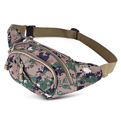 Men Tactical Canvas Waist Pack Hip Belt Bag Army Green 3974530613 Bags Belt Bag Shoulder