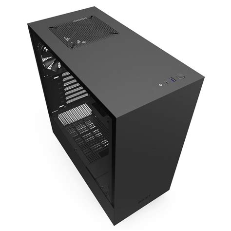 Nzxt H510 Compact Mid Tower Case Matte Black Tempered Glass Side