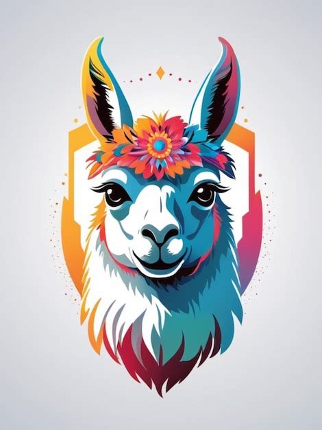 Premium Photo Lama Tshirt Design Sticker