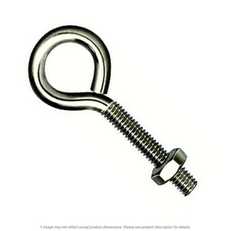 10 24 X 1 12 Stainless Steel Wire Turned Eye Bolt With Nut 10 Per