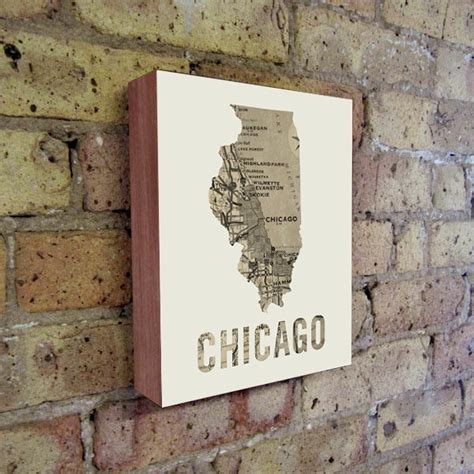 Chicago Map Art Chicago Print Chicago Art Chicago by LuciusArt