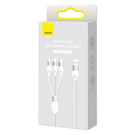 Baseus I Usb A Till Usb C Micro Lightning Kabel M Vit