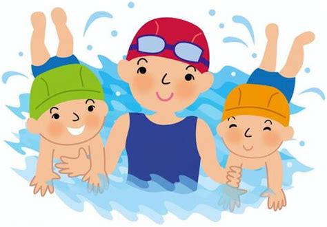 Kids Swimming Lessons Clipart