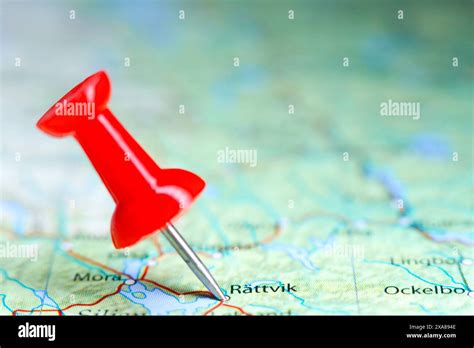 Rattvik, Sweden pin on map Stock Photo - Alamy