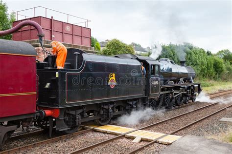 Steam Train Water Tower Stock Photo Image Of Blue Pipe 62266936