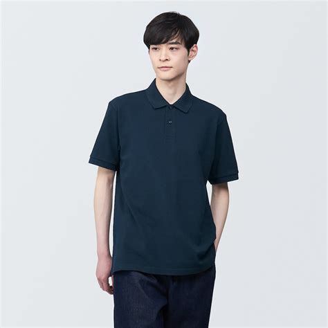 O Polo V I Pique Washed Nam Xl Xanh M Muji