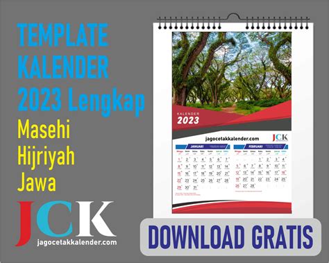 Template Kalender Lengkap Gratis Masehi Hijriyah Jawa File