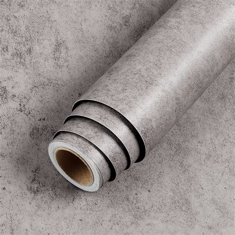 LaCheery 24 X160 Thick Grey Concrete Wallpaper Peel And Stick Modern