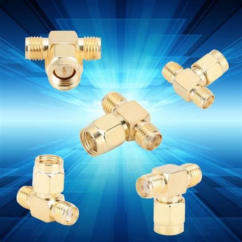 Hurrise Adaptateur Sma M Le Vers Double Sma Femelle Ohms Plaqu Or