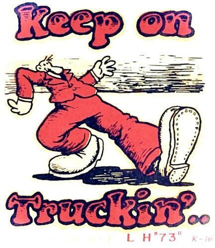 Original Vintage 1967 R Crumb Keep On Truckin Mini Iron On Transfer