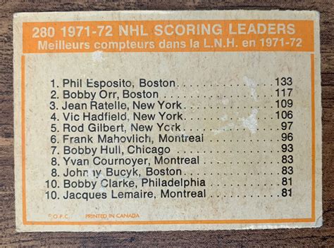 Mavin Opc O Pee Chee Bobby Orr Phil Esposito Jean Ratelle Nhl