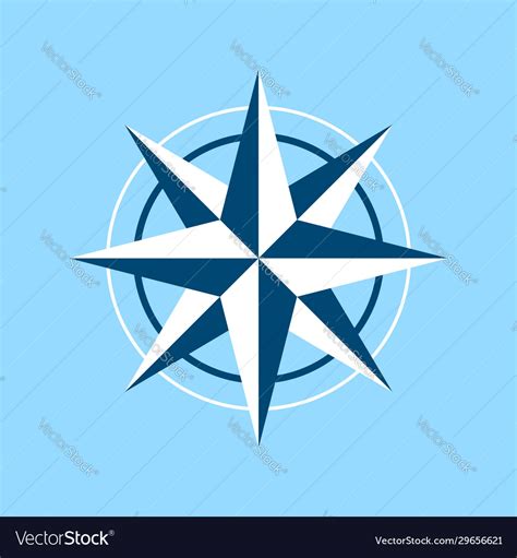 Blue Compass Rose Logo Template Design Eps 10 Vector Image