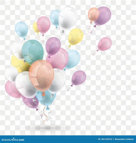 Pastel Colored Balloons Transparent Stock Vector Illustration Of