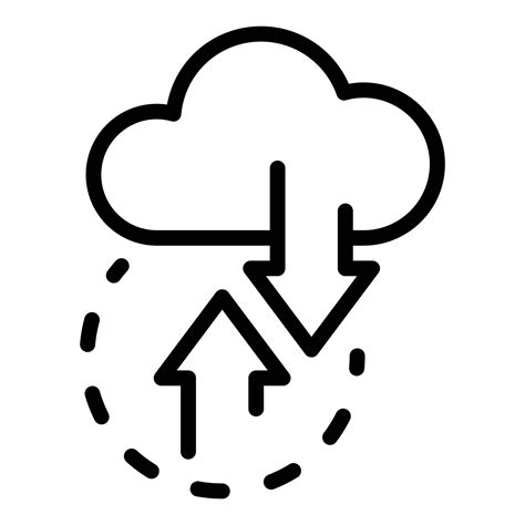 Api Change Data Cloud Icon Outline Style 15887400 Vector Art At Vecteezy