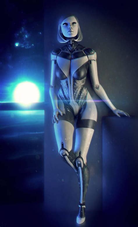 Edi Mass Effect By Sallibyg Ray Cyberpunk Girl Arte Cyberpunk Cyberpunk Character Edi Mass