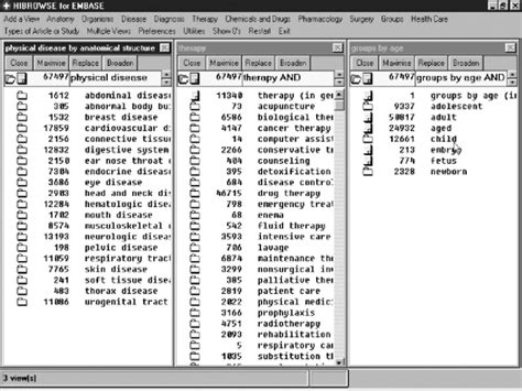 View-based searching in the EMBASE database | Download Scientific Diagram 