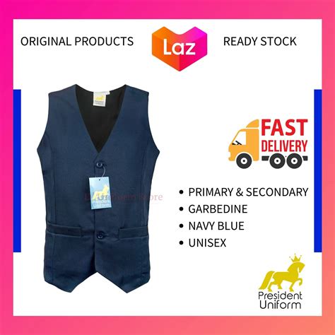 Pv Vest Biru Navy Blue Pengawas Ready Stock Vest Sekolah