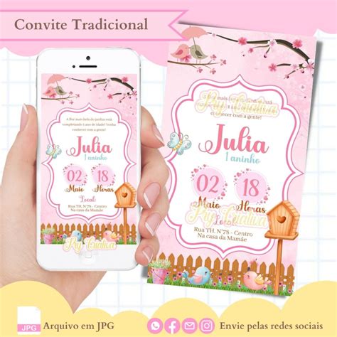 Convite Digital Jardim Encantado Elo Produtos Especiais