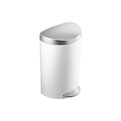 Cos De Gunoi Semi Rotund Cu Pedala L White Steel Simplehuman