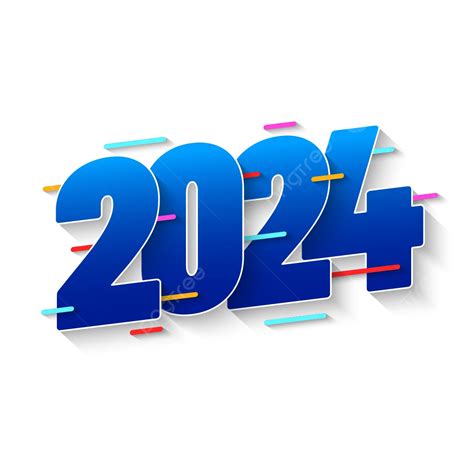 รูปข้อความปี 2024 เป็นการไล่ระดับสีฟ้า เวกเตอร์ Png 2024 สีฟ้า การ