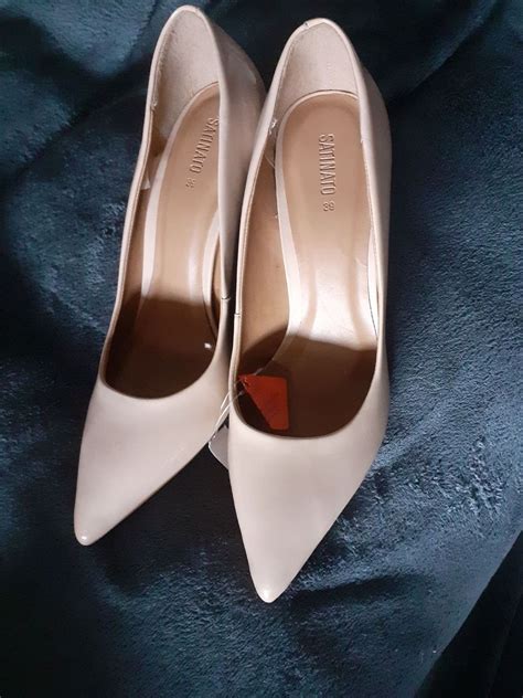 Scarpin Satinato verniz Nude Novo também 39 Salto 10cm Sapato