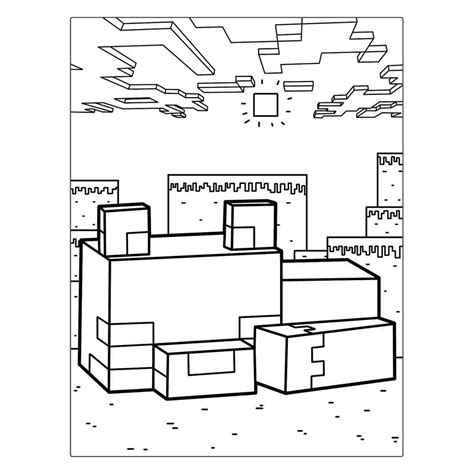 Раскраска Лиса в мире Майнкрафт распечатать или скачать