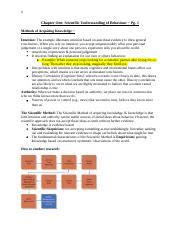 Study Notes For Psyc Docx Chapter One Scientific