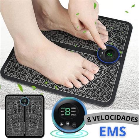 Massageador Pés Tapete Pulso Elétrico Perna Pés Ems Digital Hidro