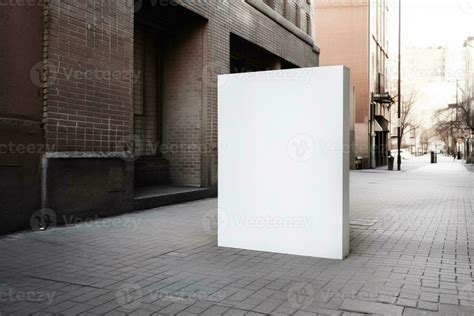 AI Generative a Blank white sign board mockup isolated outside 23309387 ...