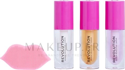 Set gloss à lèvres 3x4 5ml accessoire 1pcs Makeup Revolution Kiss