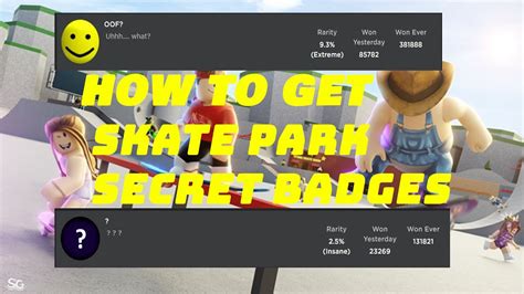 Roblox Skate Park How To Get Secret Badges Youtube