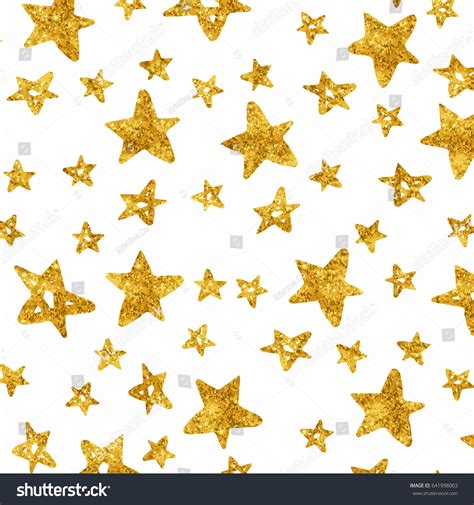 Glitter Gold Stars Pattern Stock Vector Royalty Free 641998003