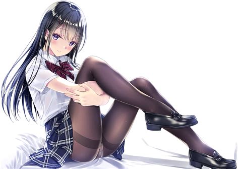 Safebooru 1girl Bangs Black Footwear Black Hair Black Legwear Black